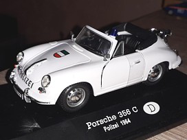 Porsche 356B Cabriolet Open Top Polizei; Hongwell; 1:43